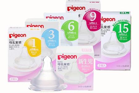 Các size núm ty Pigeon cổ rộng theo tháng tuổi | Tư Vấn
