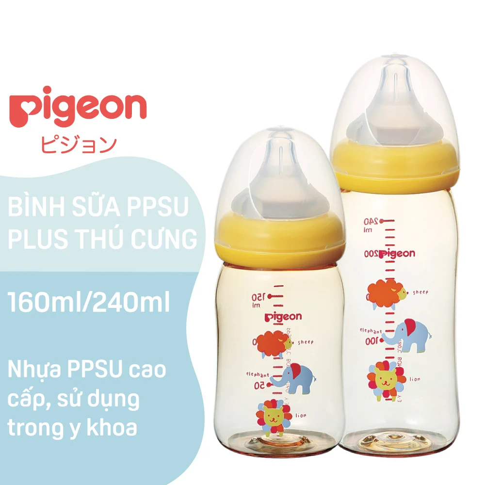 Bình sữa Pigeon PPSU Plus được cấu tạo từ chất liệu PPSU cực kỳ an toàn