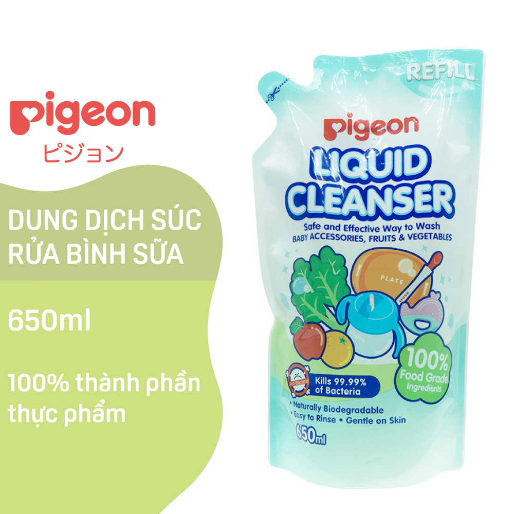 Nước rửa bình sữa em bé dạng túi thay thế của Pigeon