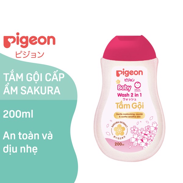 Chăm sóc làn da bé cùng Pigeon Sakura 2 trong 1 